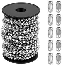 50 Feet Stainless Steel Ball Bead Chain 10/4.5mm Beaded Chain with Spool 1...