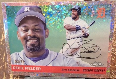 2025 Topps Chrome Platinum Cecil Fielder Rose Gold Mini Diamond /75 - Tigers
