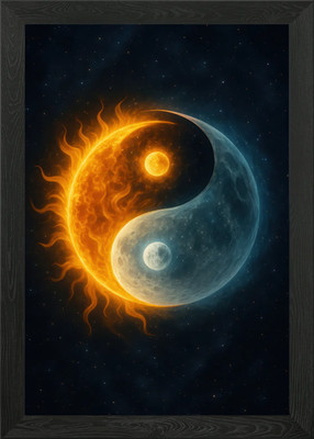 Yin Yang Sonne und Mond Gerahmtes Wandbild Poster Leinwanddruck Bild