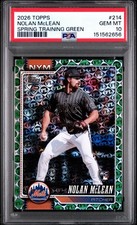 2026 Topps Series 1 #214 Nolan McLean Spring Training Green /99 PSA 10 POP 1 GEM