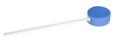 Deluxe Round Bath and Shower Sponge with 20'' Long Plastic Handle and Hanging ...