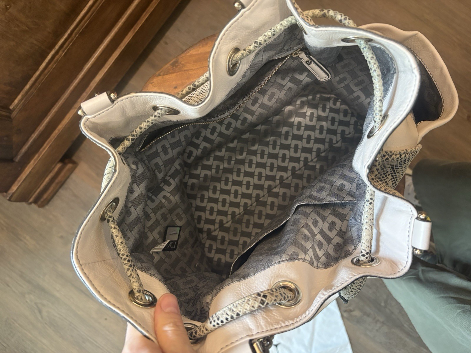 Diane von Furstenberg Embossed Python Sydney Leat… - image 7