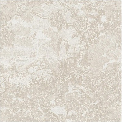 Vintage Forest Animal Peel and Stick Wallpaper   Neutral Floral Design, 94 Sq.Ft