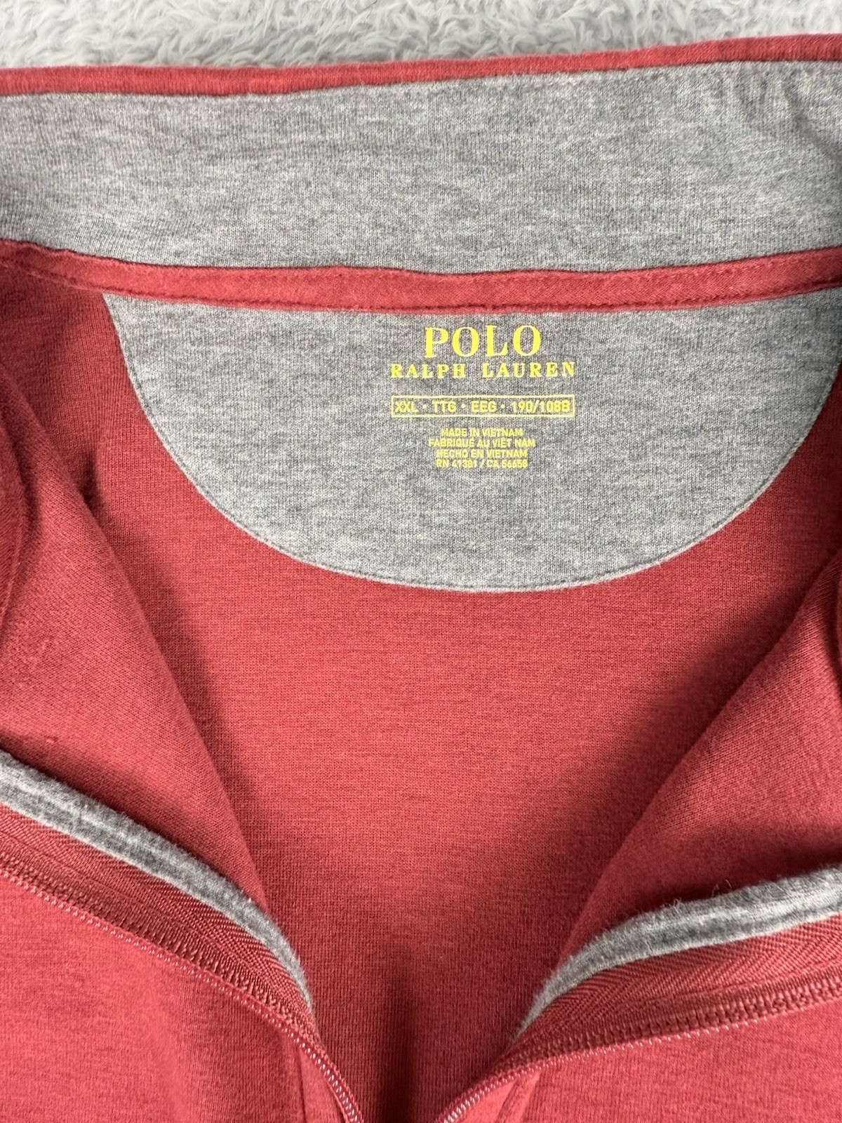Polo Ralph Lauren Felpa Uomo 2XL Rosso 1 4 Zip Preppy Pony Pullover Cotone