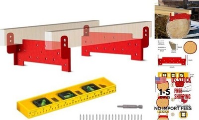 Chainsaw Mill Guide Rail Lumber Metal Brackets, 2 Pack Guide Rail Brackets