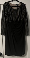 Chaps Black Long Sleeve Knee Length Dress SZ XL 