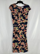 Charter Club Sheath Floral Dress Womens Size 16 Sleeveless Belted Zip Shoulder