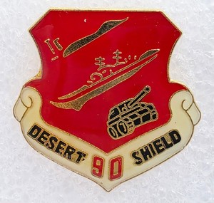Desert Shield 1990 Red Field with Plane Ship Tank  1-Pin
