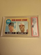 1968 Topps Hal McRae / Bill Henry #384 Graded PSA 4 Rookie Baseball Card. rookie card picture