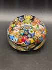 Vintage Murano Millefiori Art Glass Small Paperweight MCM