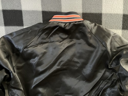 VTG Chalk Line Satin Bomber Jacket Mens Medium Cincinnati Bengals USA 80s NFL - Picture 4 of 14