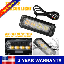 4-SMD LED Strobe Light Bar Car Truck Flashing Warning Hazard Beacon Amber/White