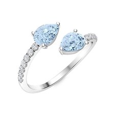 Aquamarine Gemstone Sterling Silver Mother Byapss Womens Gift Ring Jewelry