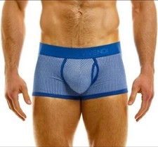 Modus Vivendi Men's Knit Blue Mini-Houndstooth Trunks | Size Small, S