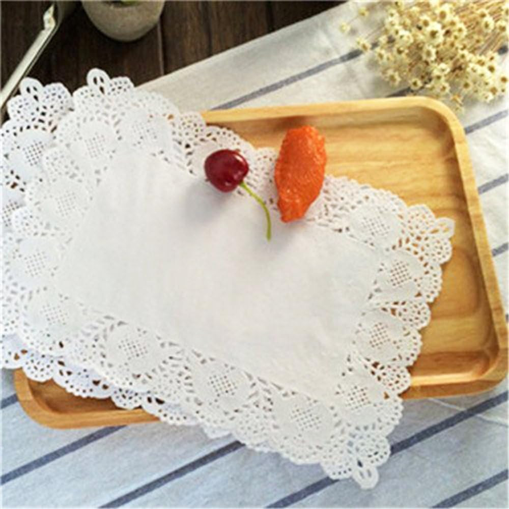 9X6.5 Inch Rectangle White Paper Doilies for Birthday Party Wedding Tableware ti