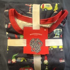 Boys Medium Blue Holiday Pajamas Long Sleeve