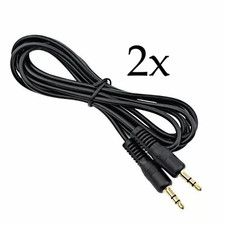 2x Ultra Slim 3.5mm AUX Stereo Audio Cable Male to Male Jack Lead 1.5m for Car