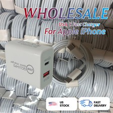 USB-C 20W Fast Charger Block PD Cable Lot For iPhone 17 16 15 14 13 12 11 XR 8 6