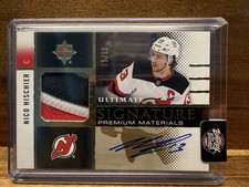 24-25 UD Ultimate Signature Premium Materials Nico Hischier Patch Auto /15