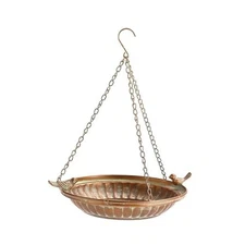 Iron Hanging Bird Baths for Outdoors - Copper Color Hanging BirdBath Basin - 