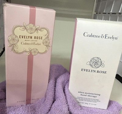 CRABTREE & EVELYN ROSE Body Lotion 8.5oz & ULTRA MOISTURIZING HAND THERAPY 3.5oz