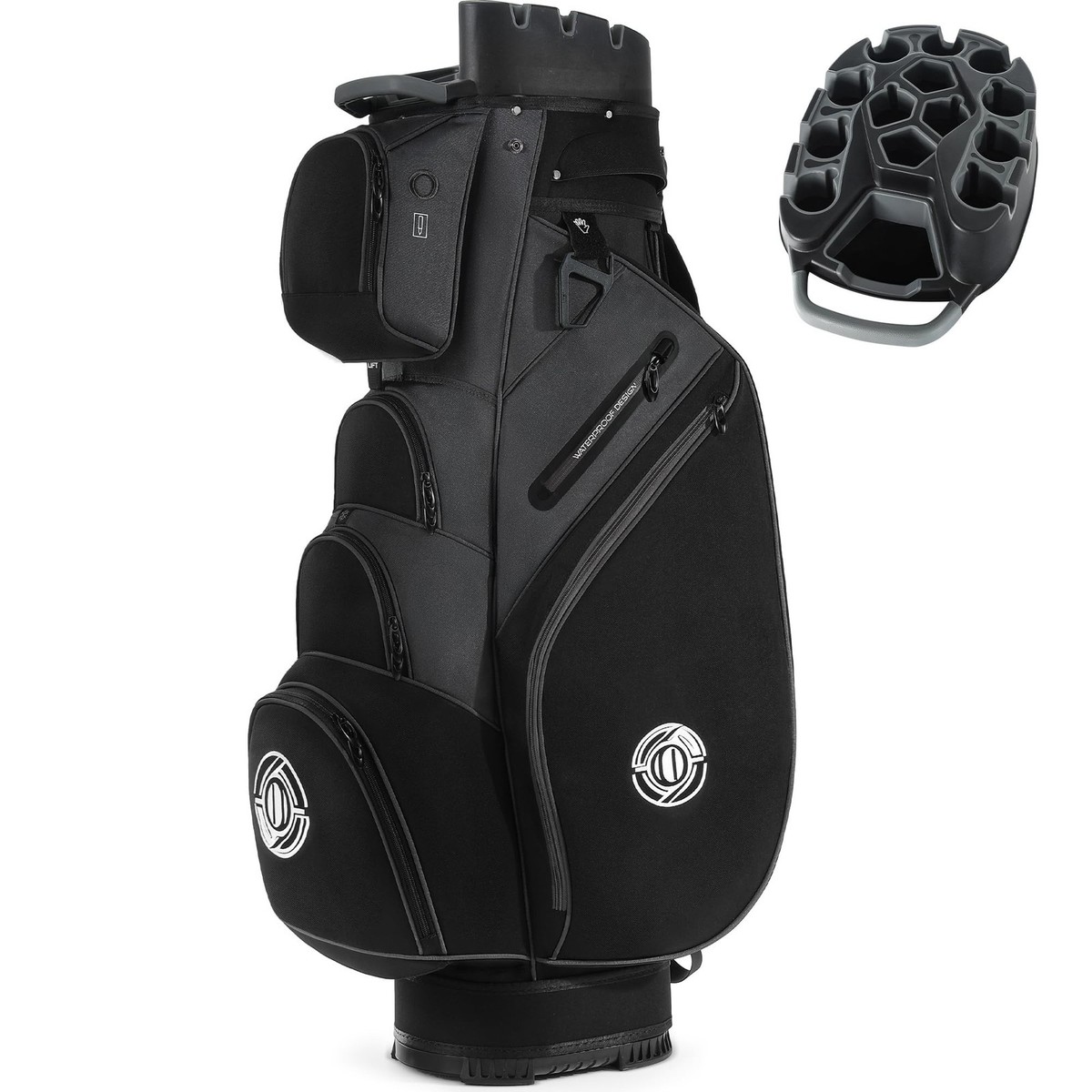 Golf Cart Bag, 14 Way Molded Lock Top Club Bag with Full-Length