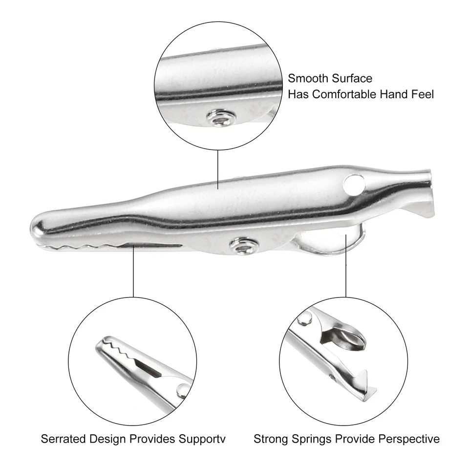 20Pcs Alligator Hair Clips, 28/24x3.5mm(LxW) Silver Metal Curls Clips Foto 3 de 4