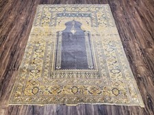 Antique Turkish Ghiordes Prayer Rug Late 19th Century Mehrab Carpet 4' x 5' 8"