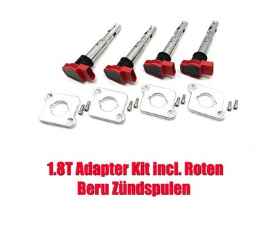 1.8T 20V TFSI Zündspulen Umbau Set mit Alu Adapter für Audi A3 A4 AEB Golf 4 AGU