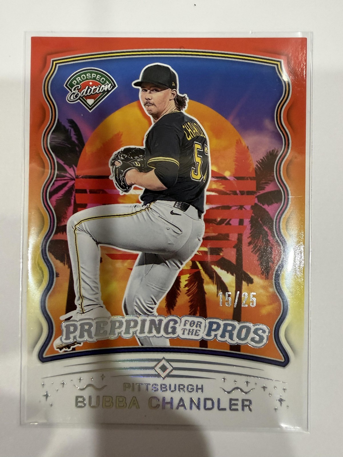 2025 Panini Prospect #9 Bubba Chandler Prepping for the Pros Holo Silver #/25