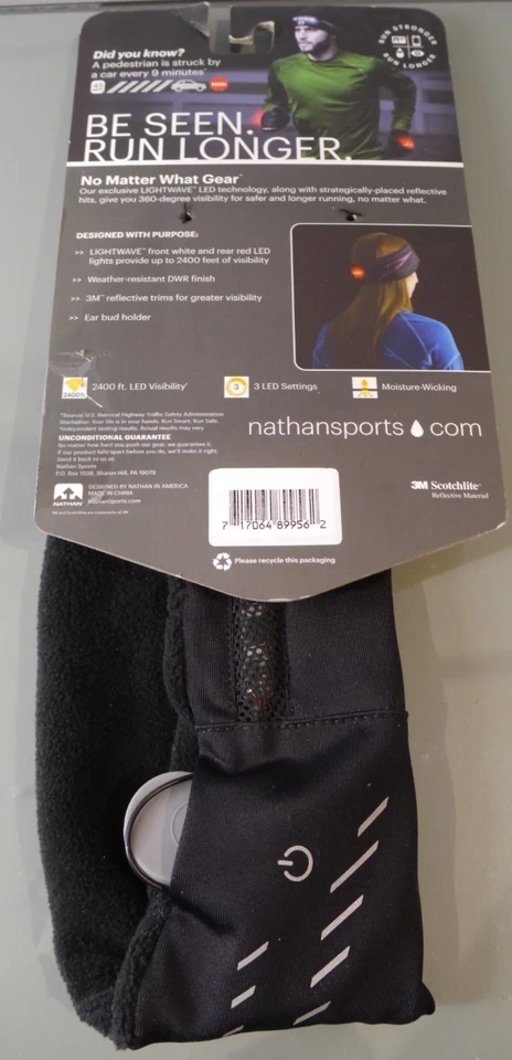 Junta para la cabeza diadema LED correr trotar deportes Nathan - pequeña/mediana Foto 2 de 2