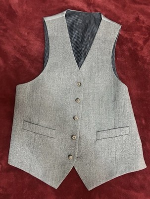 Ralph Lauren Men's Classic Fit Wool Gray Solid Waistcoat Suit Vest
