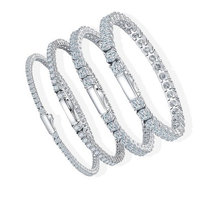 2-5mm REAL VVS D Color MOISSANITE Tennis Chain Bracelet 925 Silver Pass Tester!!