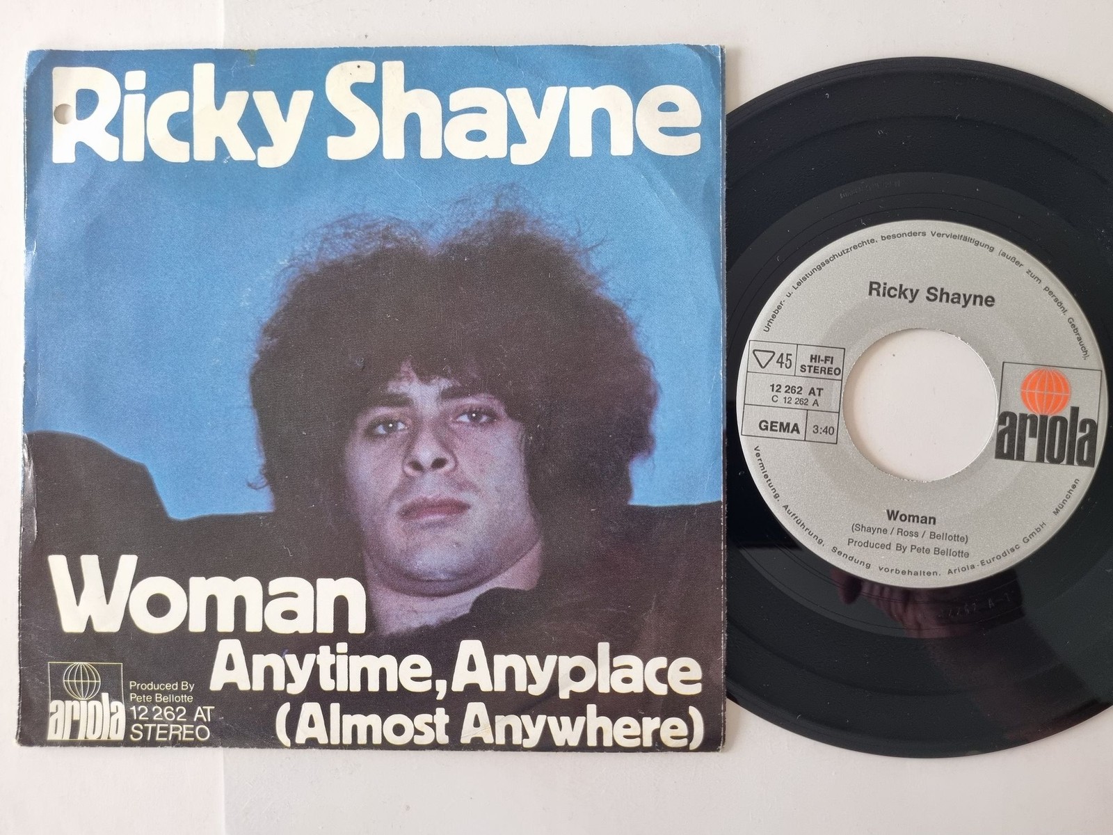 Ricky Shayne - Woman 7'' Vinyl Germany SUNG IN ENGLISH