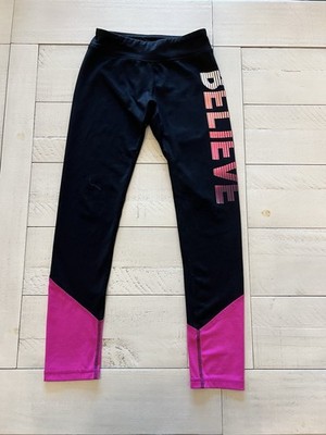SO Girls/Kids Pink & Black Athletic Dance/Workout Leggings/Pants/Bottoms M 7/8