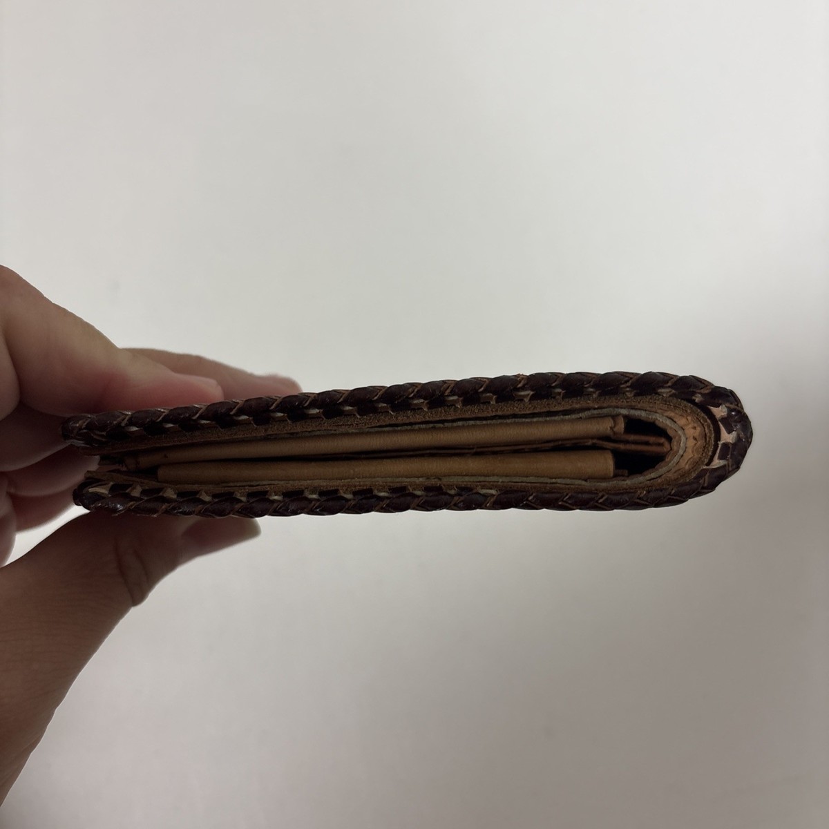 Vintage Mexico Hand Tooled Leather Mens Wallet Bifold Handmade Deer Bonilla View 3
