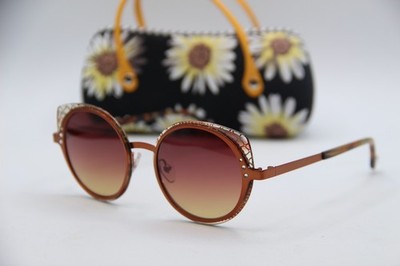 NEW BOZ KELLY 6080 BROWN GOLD GRADIENT AUTHENTIC SUNGLASSES W/CASE 49-18