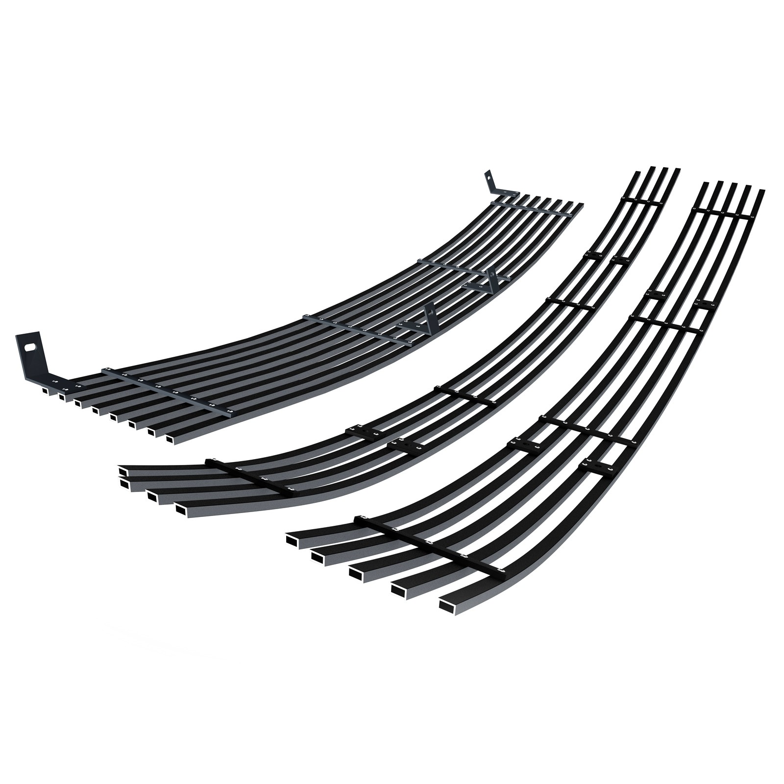 Fits 2003-2007 Scion XB Stainless Steel Black Horizontal Billet Grille Combo