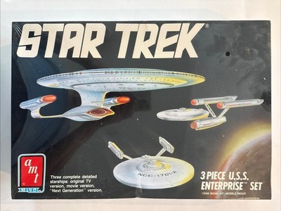 Star Trek 3 Piece U.S.S Enterprise Set Model Kit #6618 AMT/Ertl  1988 NEW SEALED