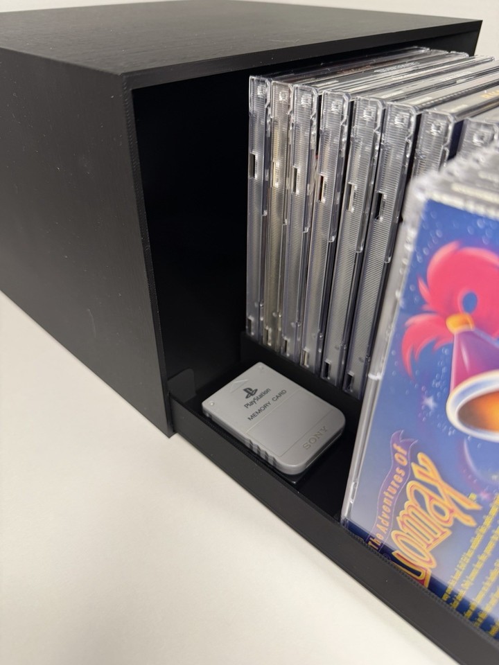 PlayStation PS1 Holds 28, Game Storage Display Shelf Memory Card Holder ...