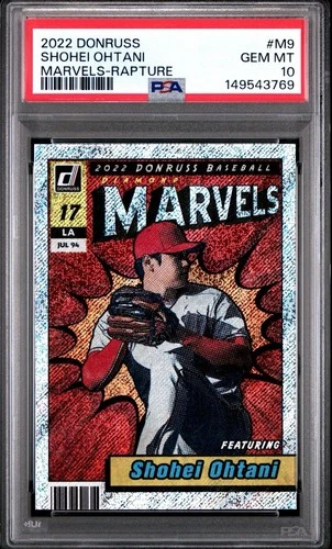 2022 Panini Donruss Marvels Shohei Ohtani M9 Rapture PSA 10