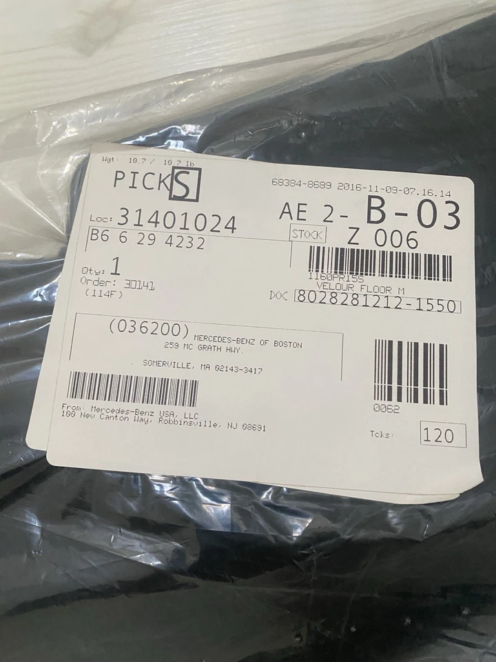 Mercedes-Benz S550 2012 alfombrillas FLR delanteras y traseras del fabricante nunca abiertas nuevas Foto 4 de 4