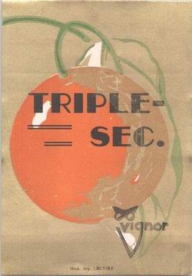 TRIPLE-SEC - Original Vintage European Liqueur Label