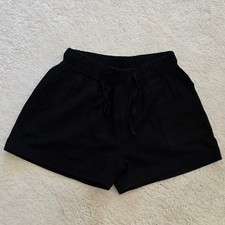 Twill Black Drawstring Elastic Waist Casual Shorts Women's Size XL