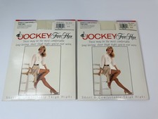 Jockey Her Thigh High Sheer Antique White Small Medium Lot Of 2