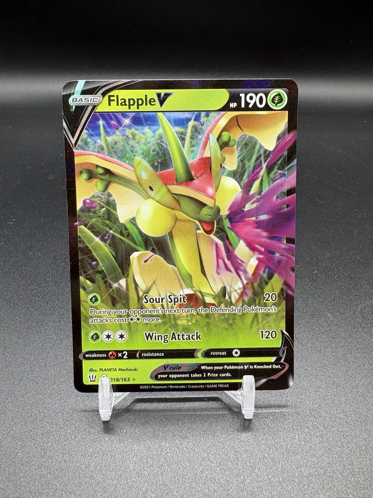 Pokémon Battle Styles Flapple V 018/163 Ultra Rare Holo NM
