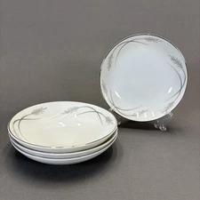 Jyoto Fine China Grace Dessert Fruit Bowl 5 7/8" Set of 4 Silver Wheat Mikasa