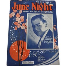June Night The Fox Trot Hit Sung by Morton Downey Vintage 1924 Sheet Music