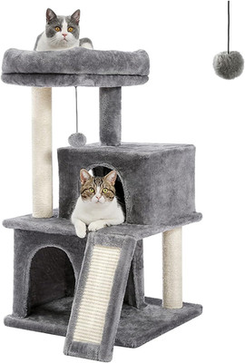 Katzenbaum Kratzbaum mit Sisal Seil Liegehöhle Spielhaus für kleine bis mittlere