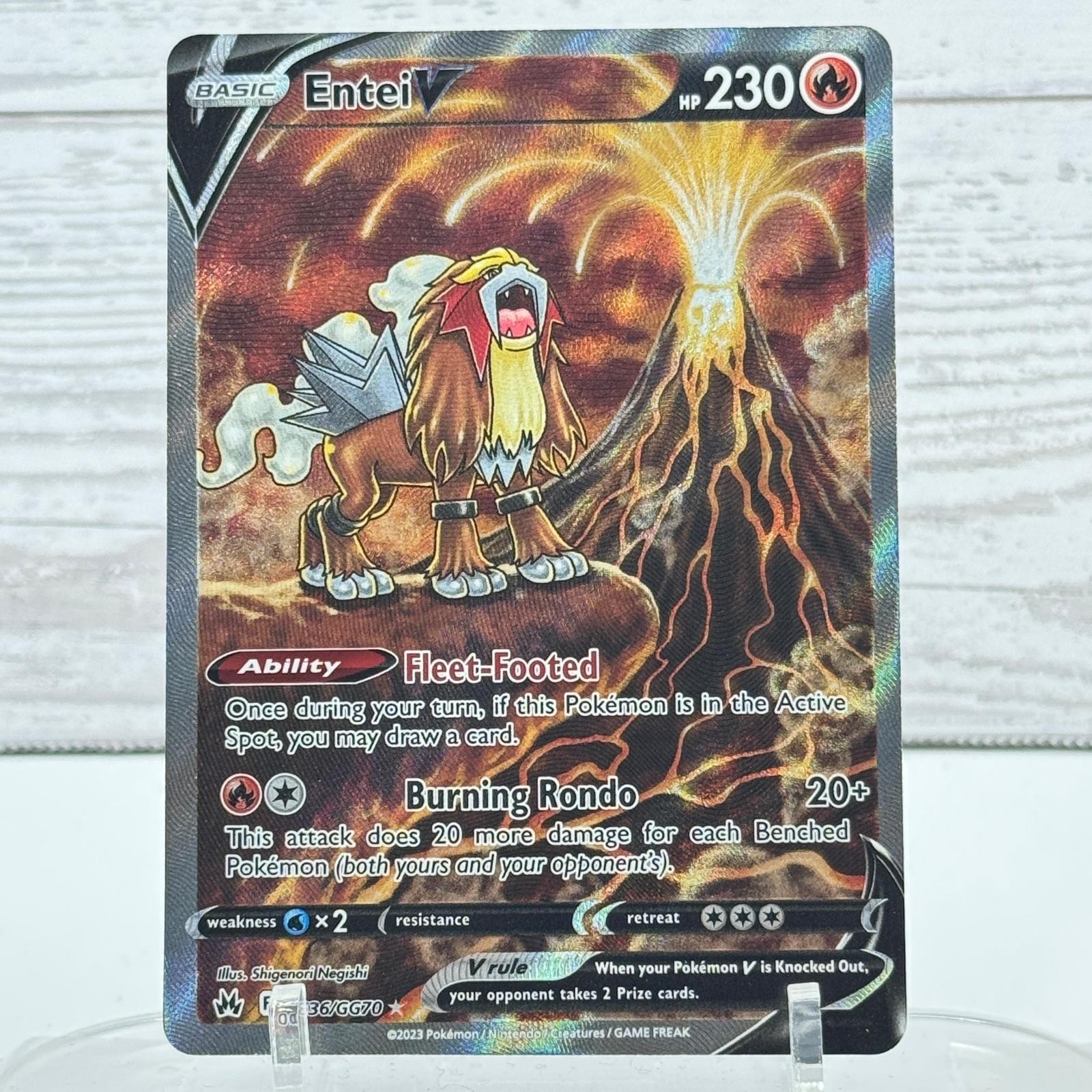 Entei V GG36/GG70 Holo Crown Zenith Galarian Gallery Pokemon NM